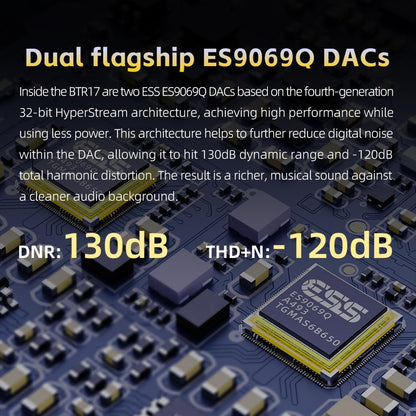 FiiO BTR17 Bluetooth 5.4 USB DAC AMP with LDAC, aptX Lossless. Dual ES9069Q, 10-Band PEQ, THX AAA 78+amps 3.5mm Unbalanced & 4.4mm Balanced