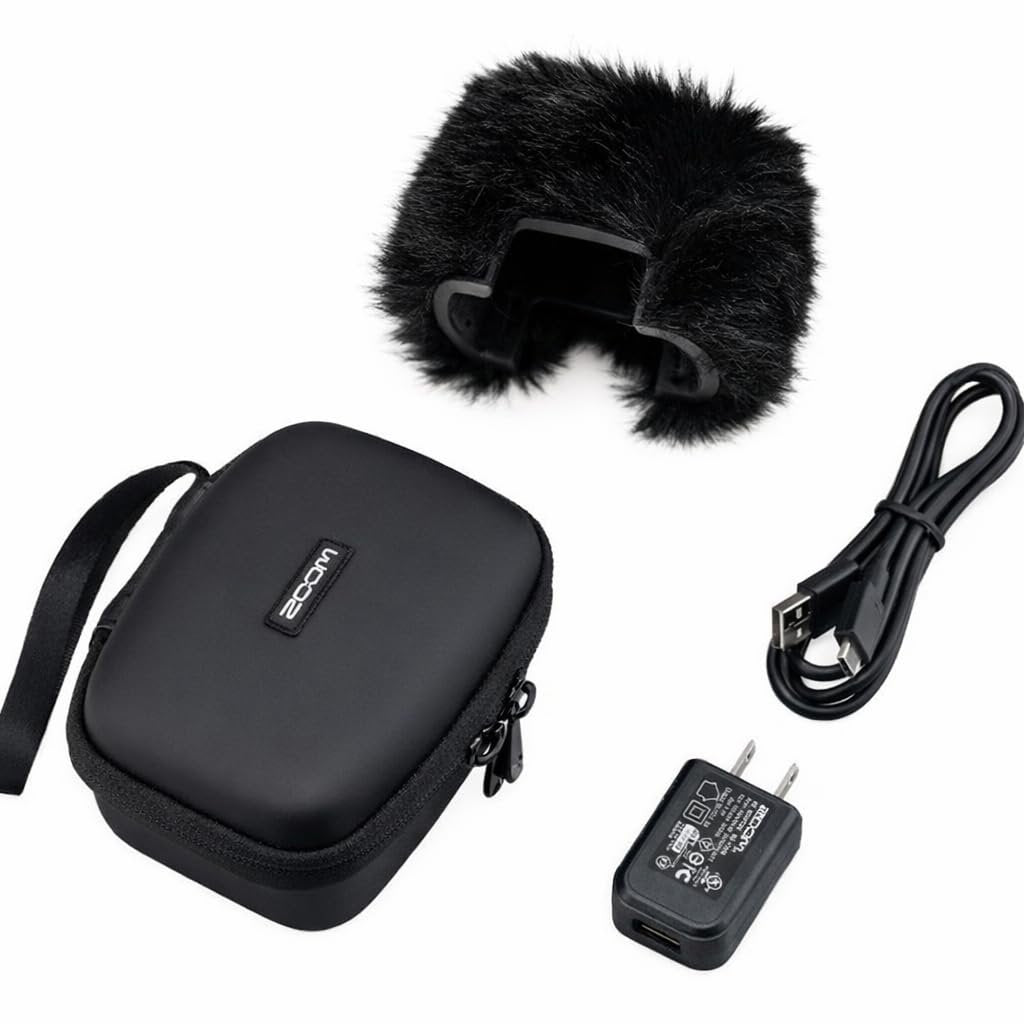 Zoom H2essential Multi-Mic 32-Bit Float Handy Recorder Bundle with APH-2e Accessory Pack with Hairy Windscreen, Padded Shell Case, AC Adapter, & USB C-Cable