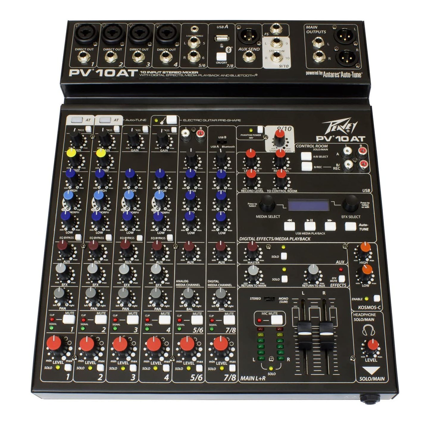 Peavey PV 10 AT 10 Channel Compact Mixer with Bluetooth and Antares Auto-Tune