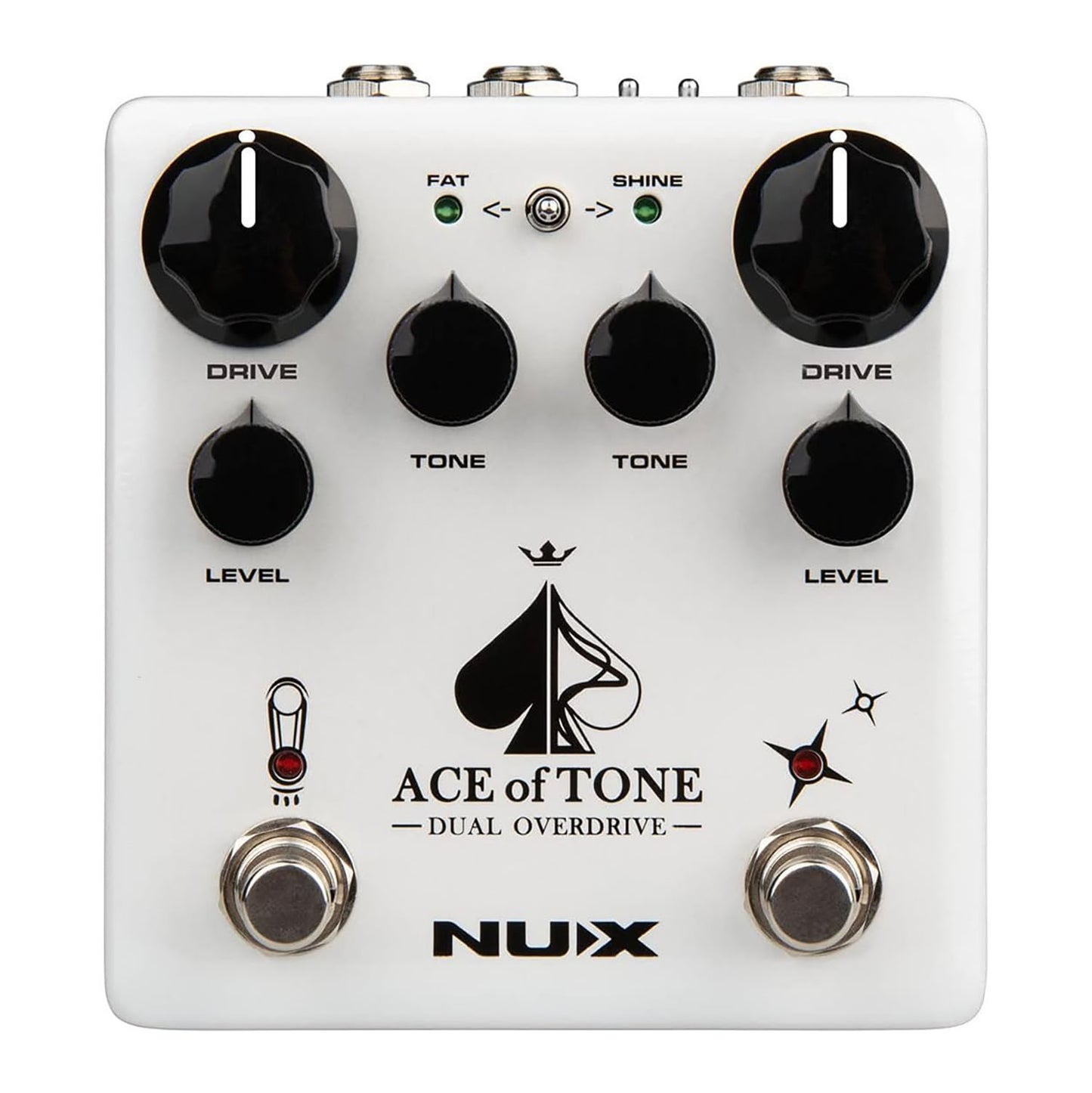 NUX ACE of Tone Dual Overdrive Pedal stacked with Tubeman MKII and Morning Star