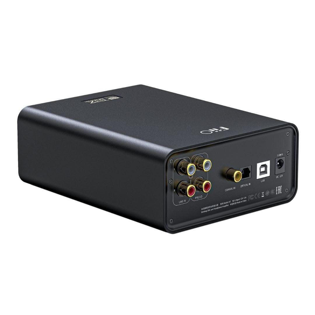 FiiO K7 Full Balanced HiFi DAC Headphone Amplifier AK4493S*2, XMOS XU208 PCM384kHz DSD256,USB/Optical/Coaxial/RCA Inputs, 6.35mm/4.4mm Output