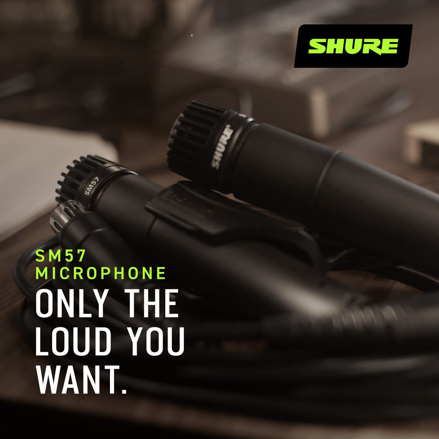 Shure SM57 Professional XLR Dynamic Microphone – Cardioid Mic for Instruments, Amplifiers, Drums & Live Performance Recording (SM57-LC)