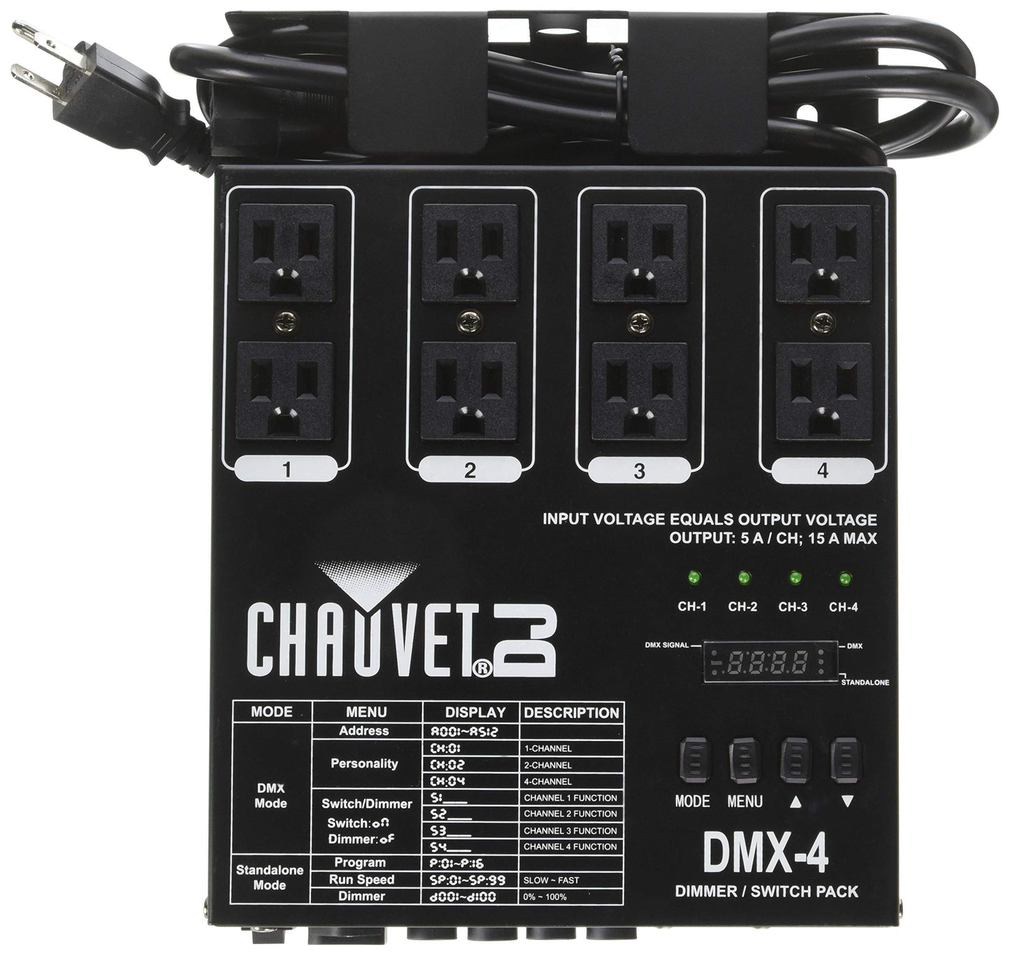 CHAUVET DJ DMX-4 LED Lighting Dimmer/Relay Pack | Lighting Accessories