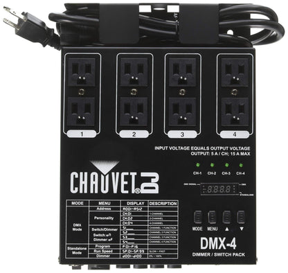 CHAUVET DJ DMX-4 LED Lighting Dimmer/Relay Pack | Lighting Accessories