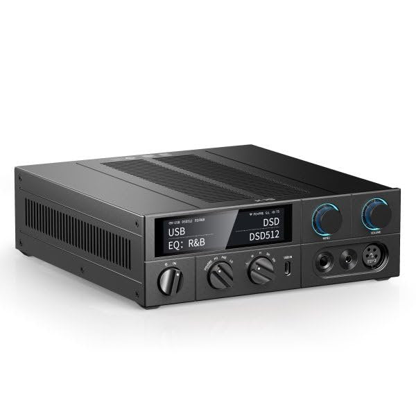 FiiO K15 Full Balance HiFi DAC and Headphone amp AK4497Sx2,Bluetooth 5.1 LDAC, Discrete Class AB Amplifier,USB Support DSD512 & PCM768kHz. Coaxial/Optical/XLR4 with Remote Control (Black)