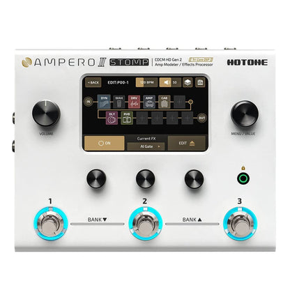 HOTONE Guitar Multi Effects Processor Multi Effects Pedal Touch Screen Guitar Bass Amp Modeling IR Cabinets Simulation Guitar Effects Pedal Multi FX Processor Ampero