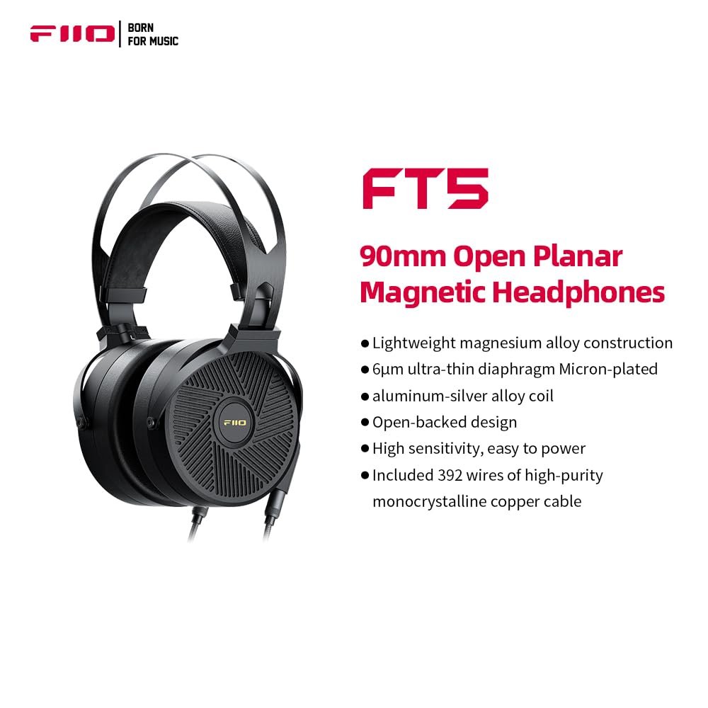 FiiO FT5 90mm Open Planar Magnetic Headphones