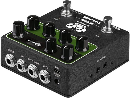 NUX NDD-7 TAPE ECHO Delay Effects Pedal,Up to 1600ms Stereo Delay Time,7 Repro-Tape Heads Combinations and Reverb