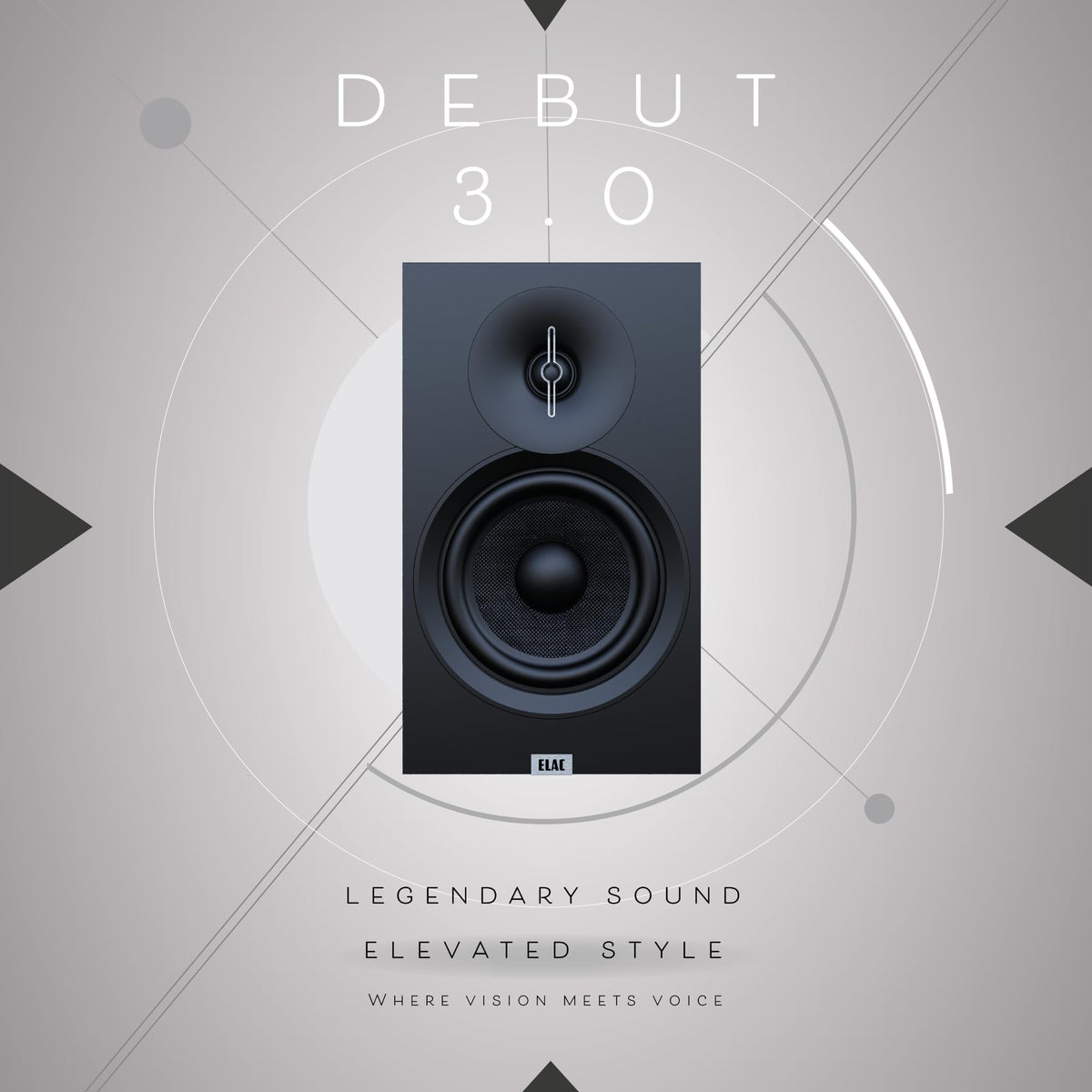 ELAC Debut 3.0 Floorstanding Speaker - 1” Aluminum Dome Tweeter, Aramid Fiber Midrange & Dual Aramid Fiber Woofers - 3-Way Bass Reflex - to 38KHz Response