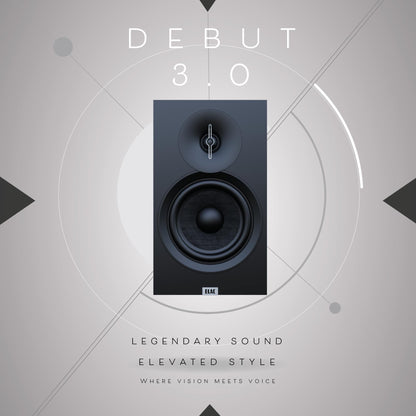 ELAC Debut 3.0 Floorstanding Speaker - 1” Aluminum Dome Tweeter, Aramid Fiber Midrange & Dual Aramid Fiber Woofers - 3-Way Bass Reflex - to 38KHz Response