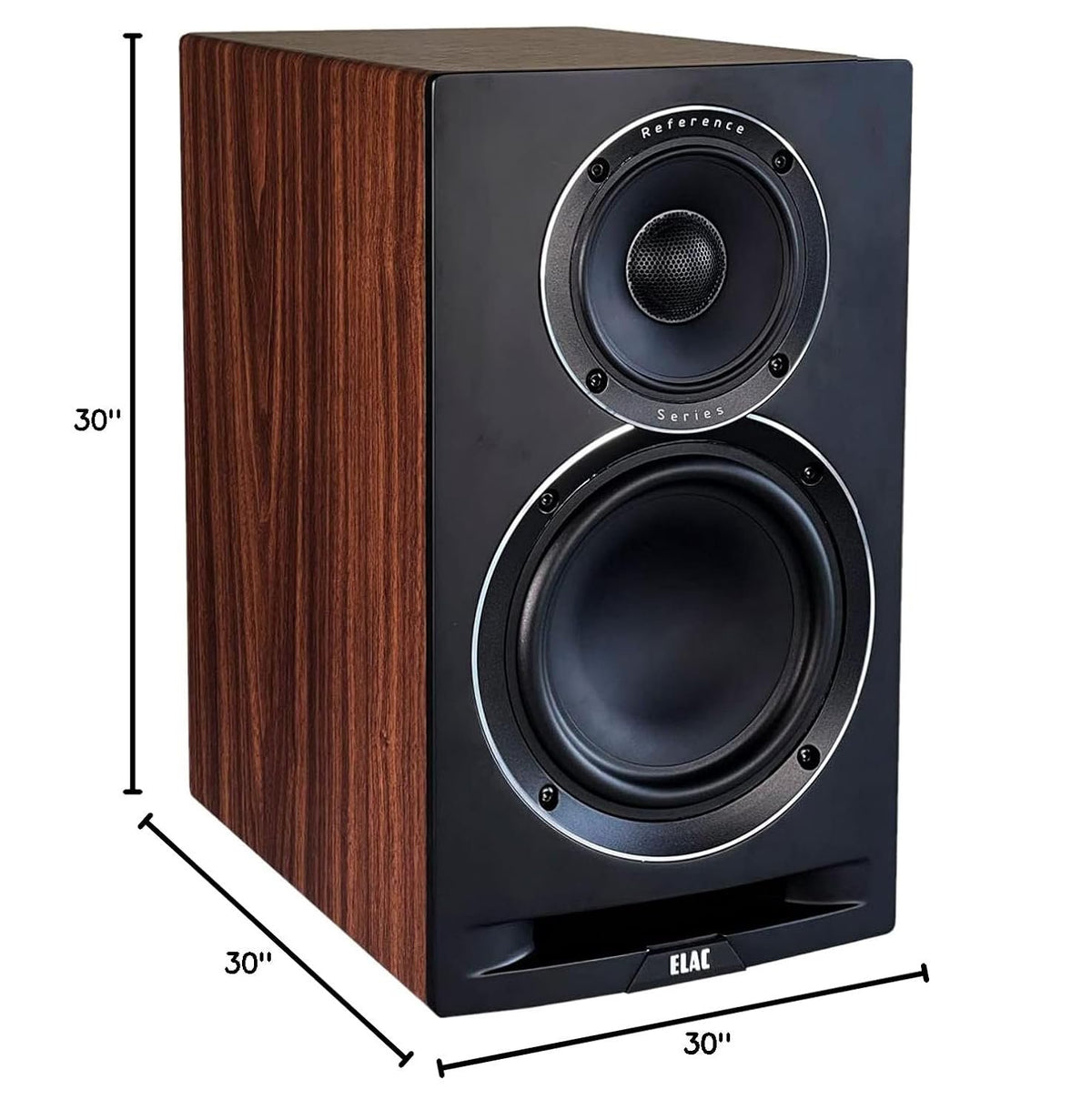 ELAC Uni-Fi Refrence 3-Way 6-1/2" Bookshelf Speakers, Walnut with Black Baffle for Home Theater and Stereo Systems