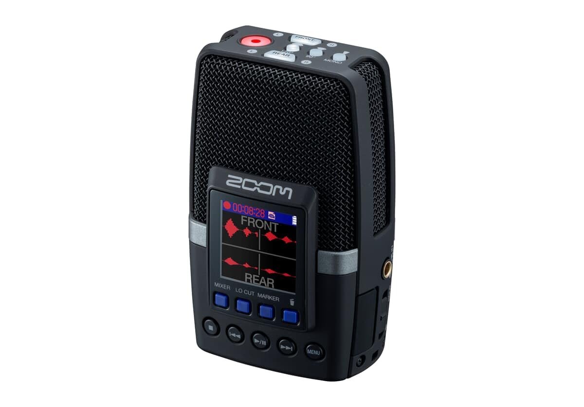 Zoom H2essential Multi-Mic Handy Recorder, 32-Bit Float, Portable Recorder, 3 Built-in Microphones, Mono, Stereo, and Surround Sound, Records to SD Card, USB Mic, for Music, Podcast, & More