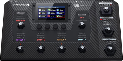 Zoom B6 Bass Multi-Effects Processor with 4 DI Boxes, A/B Switcher, Touchscreen Interface, 100+ Built in Effects, Amp Modeling, IR’s, Looper, & Audio Interface for Direct Recording to Computer