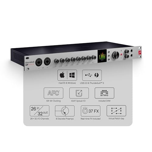 Discrete 8 Pro Synergy Core 26x32 Thunderbolt 3 Interface and USB 2.0 Audio Interface with Onboard Real-time Effects - Antelope Audio