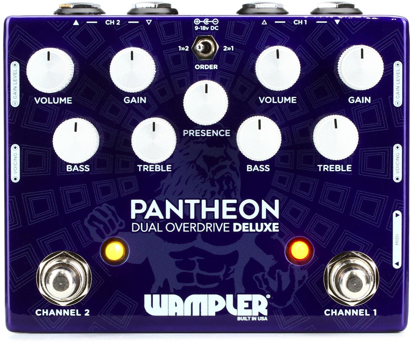 Wampler Pantheon Deluxe Dual Overdrive Pedal with MIDI