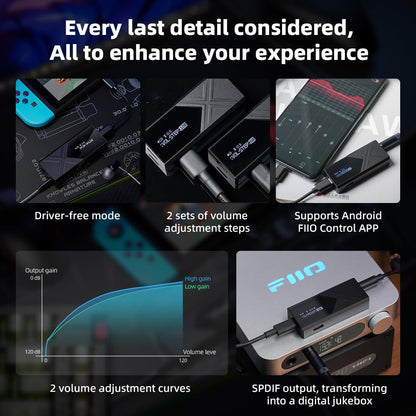 FiiO KA17 Portable USB DAC Audio HiFi Decoder, Dual ES9069Q PCM768 DSD512 3.5/4.4mm Output for Android iOS Mac Win10