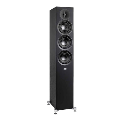 ELAC Debut 3.0 Floorstanding Speaker - 1” Aluminum Dome Tweeter, Aramid Fiber Midrange & Dual Aramid Fiber Woofers - 3-Way Bass Reflex - to 38KHz Response