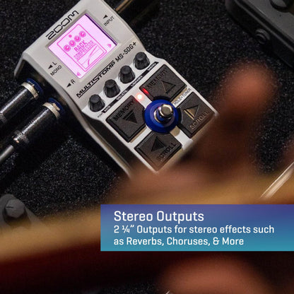Zoom MS-50G+ MultiStomp Guitar Effects Pedal, Single Stompbox, 100 effects, Stereo Outputs, Tuner, Featuring Drives, Modulations, Delays, Reverbs, Compressors, and More