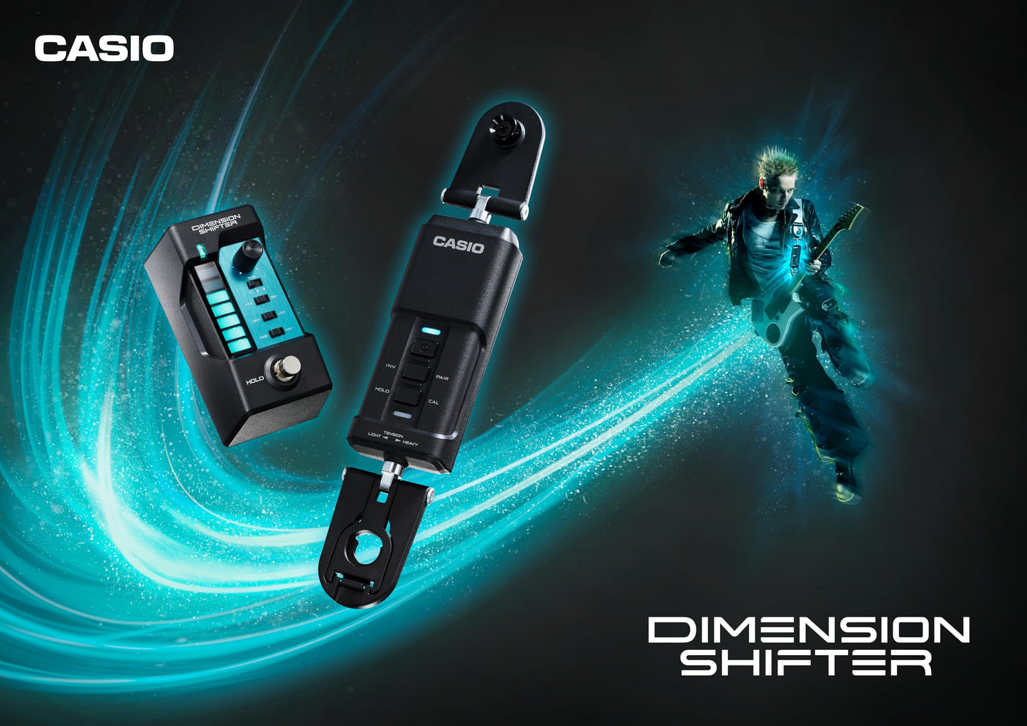 Casio Dimension Shifter - Dimension Shifter Strap-Based Expression Controller – Wireless Guitar Strap Effect Controller with Bluetooth, Expression & Footswitch Modes