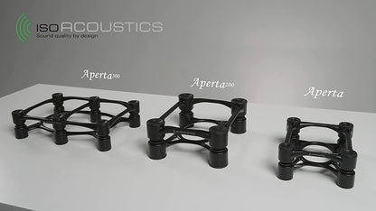 IsoAcoustics Aperta Series Isolation Speaker Stands with Tilt Adjustment: Aperta (6.1" x 7.5") Black Pair