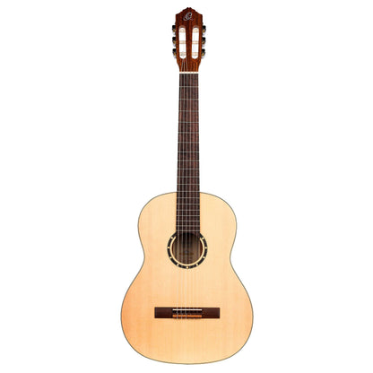 Ortega Guitars 6 String Family Series 3/4 Size Nylon Classical Guitar w/Bag, Right, Cedar Top-Natural-Satin, (R122-3/4)