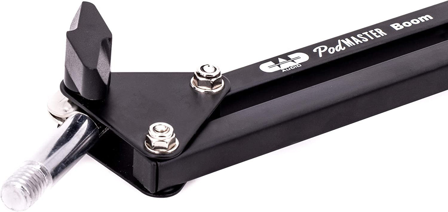 CAD PM1300 PodMaster™ SuperD usb Professional Broadcast / Podcasting Microphone with SuperD VOG Dynamic Capsule, supplied with Broadcast Boom Mic Stand, Black