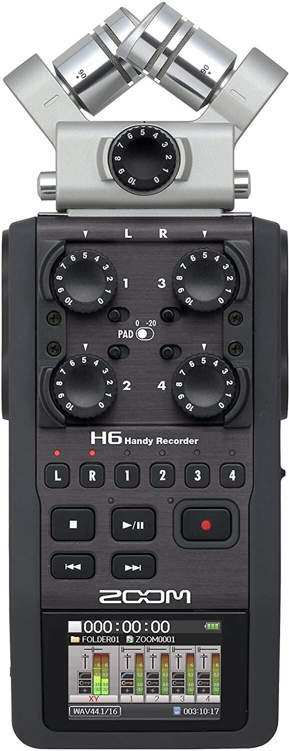 Zoom H6 6-Track Handy Recorder (Black, 2020 Model) Bundle with Accessory Pack...