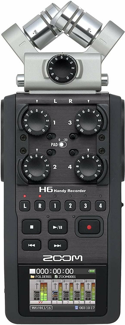 Zoom H6 6-Track Handy Recorder (Black, 2020 Model) Bundle with Accessory Pack...