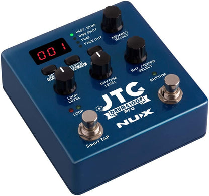 NUX JTC PRO Drum Loop PRO Dual Switch Looper Pedal 6 hours recording time 24-bit and 44.1 kHz sample rate