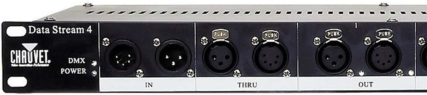 CHAUVET DJ Data Stream 4 Universal DMX-512 Optical Splitter w/4 Outputs from Single Input