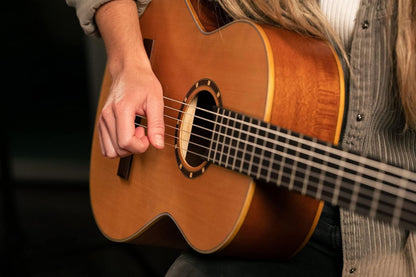Ortega Guitars 6 String Family Series 3/4 Size Nylon Classical Guitar w/Bag, Right, Cedar Top-Natural-Satin, (R122-3/4)