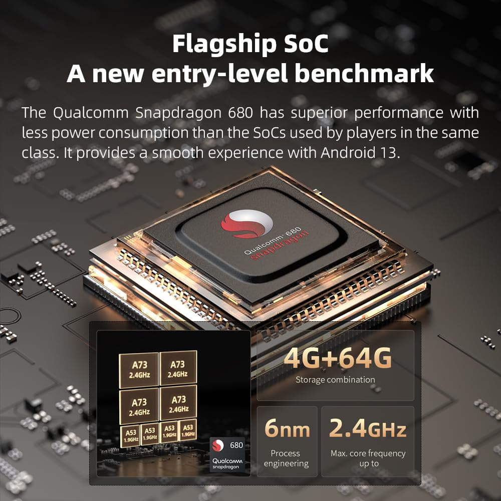 FiiO M21 Android 13 Portable Music Player MP3 Snapdragon 680 4* CS43198 DAC Chips Hi-Res Audio DSD Bluetooth LDAC (Black)