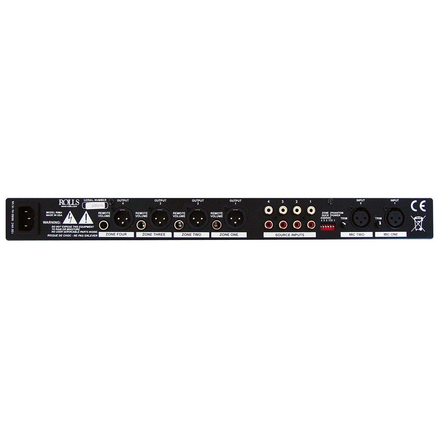 Rolls RM64 Four Zone Mixer,Black