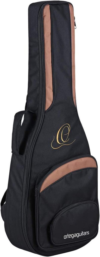 Ortega Guitars 6 String Family Series 3/4 Size Nylon Classical Guitar w/Bag, Right, Cedar Top-Natural-Satin, (R122-3/4)