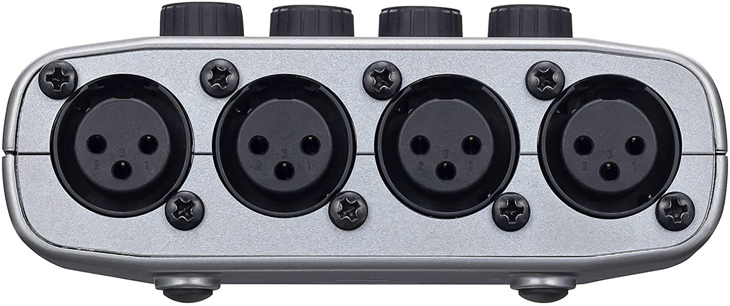 Zoom PodTrak P4 Podcast Recorder, Battery Powered, 4 Microphone Inputs, 4 Headphone Outputs, Phone and USB Input for Remote Interviews, Sound Pads, 2-In/2-Out Audio Interface