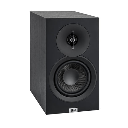 ELAC Debut 3.0 DB63-BK Bookshelf Speakers, Black Ash (Pair) - 1” Aluminum Dome Tweeter & 6.5” Aramid Fiber Woofer - 2-Way Bass Reflex - 42Hz to 38KHz Response