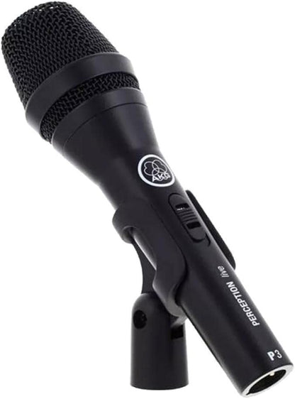 AKG Pro Audio Perception P3S High-Performance Dynamic Cardiod Microphone for Backing Vocals and Instruments,Black