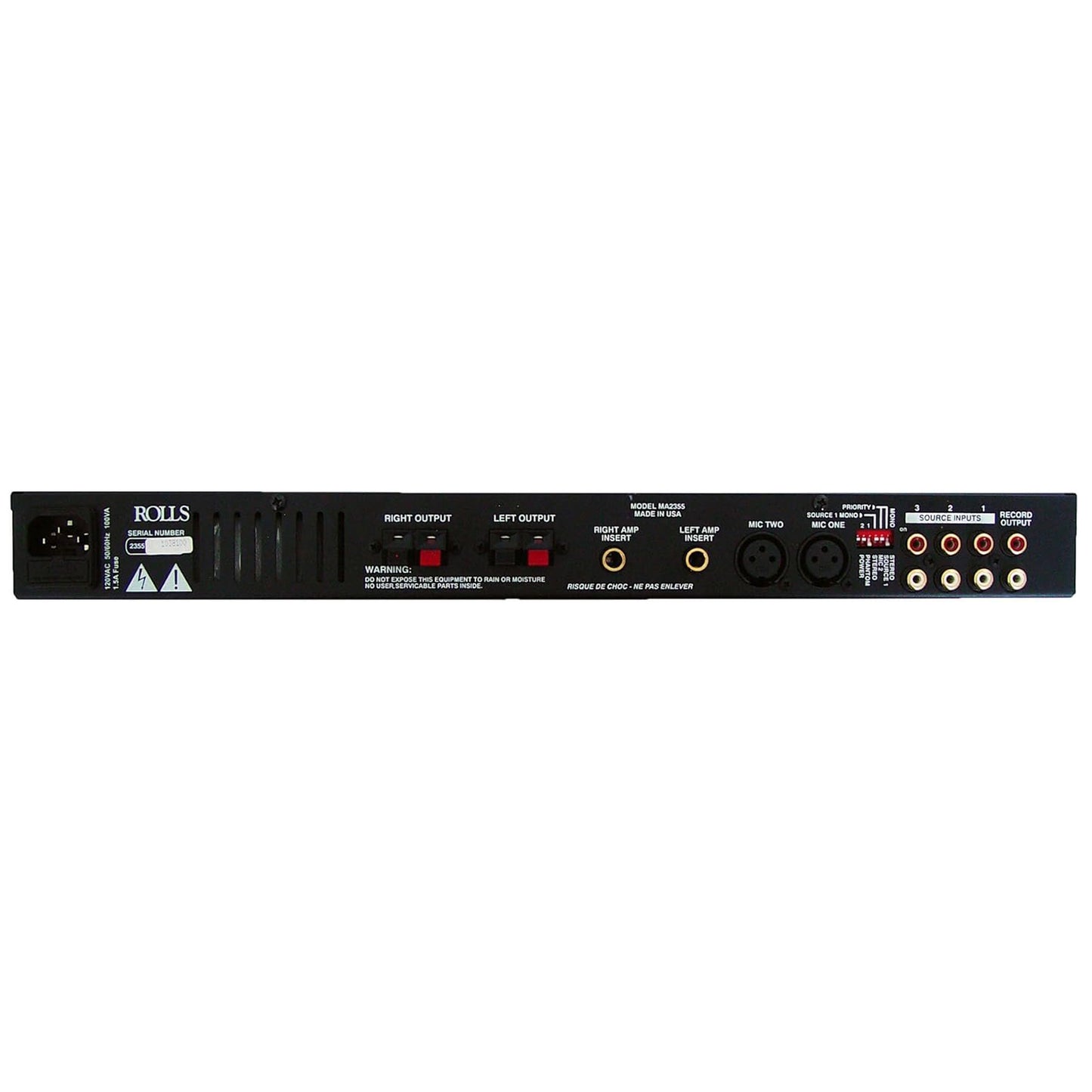 Rolls MA2355 Rack Mount Mixer/Amplifier