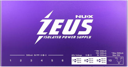 Nux Zeus All Isolated Power Supply for Guitar Pedal, Low Ground Noise, Universal Power, High Current