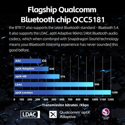 FiiO BTR17 Bluetooth 5.4 USB DAC AMP with LDAC, aptX Lossless. Dual ES9069Q, 10-Band PEQ, THX AAA 78+amps 3.5mm Unbalanced & 4.4mm Balanced (Black)