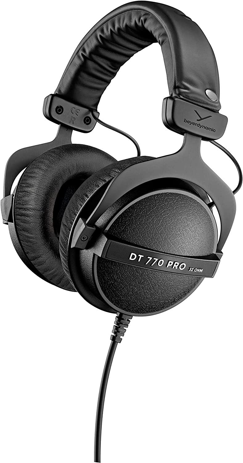 beyerdynamic DT 770 PRO 250 Ohm Over-Ear Studio Headphones in Black. Closed Construction, Wired for Studio use, Ideal for Mixing in The Studio