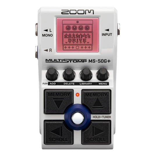 Zoom MS-50G+ MultiStomp Guitar Effects Pedal, Single Stompbox, 100 effects, Stereo Outputs, Tuner, Featuring Drives, Modulations, Delays, Reverbs, Compressors, and More