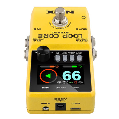 NUX Loop Core Stereo Guitar Looper Pedal, 6 hours recording time,Stereo Audio, MIDI Control, Cab Simulation for Output to Mixer.