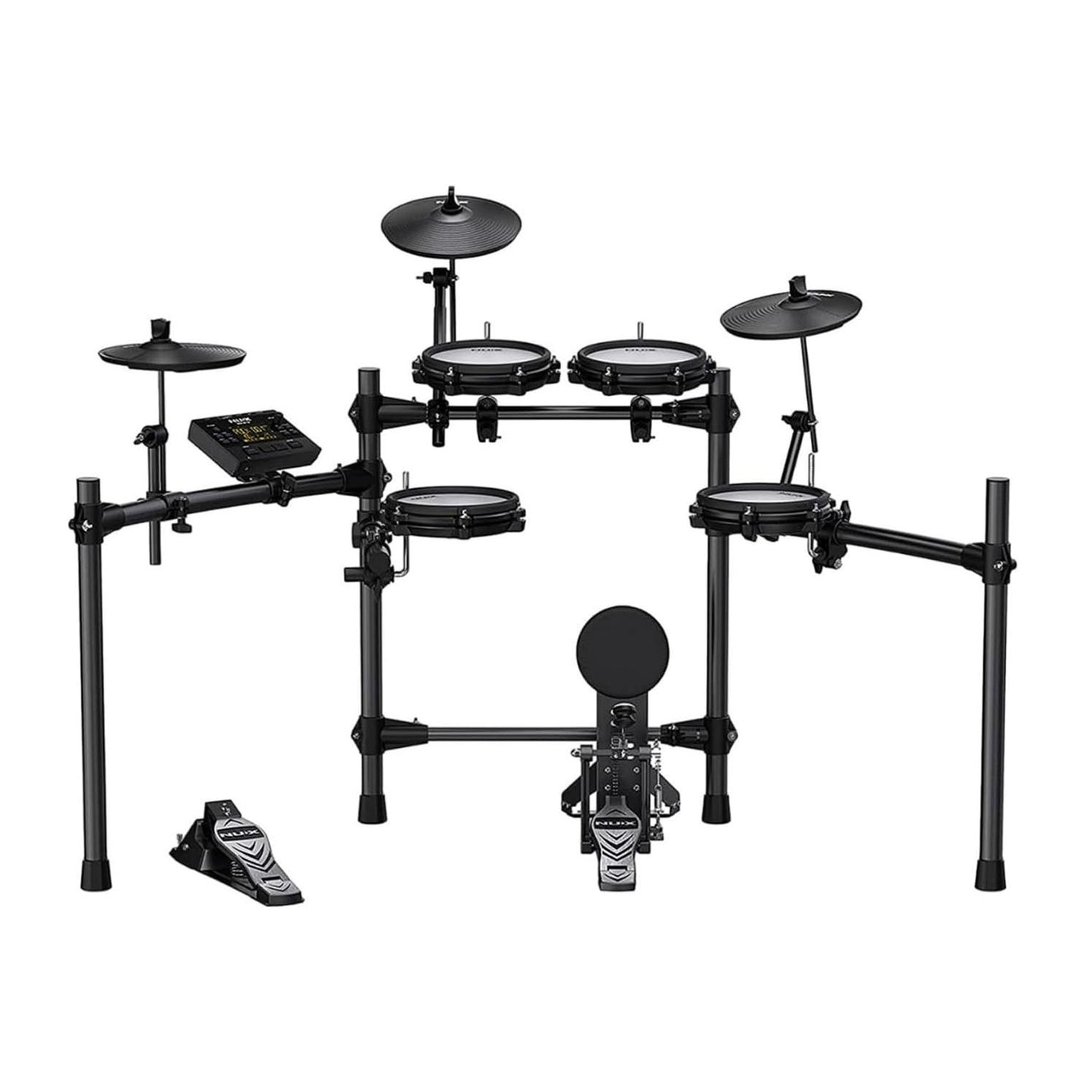 NuX DM-210 All Mesh Head Entry-Level Recordable Digital Drum Kit with Mesh Drum Pads, Independent Kick Drum, Diverse Sound Library, and Coach Function