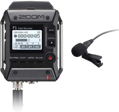 Zoom F1-LP Field Recorder + Lavalier Mic,16 GB SD card and Rechageable Batteries