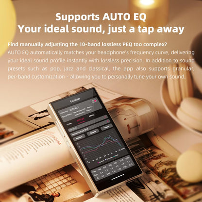 FiiO M33 R2R Portable HiFi Music Player, Snapdragon 680, 8GB RAM + 128GB Storage, True R2R DAC, XMOS XU316 USB Audio, 1100mW Balanced Output, AUTO EQ, 5.5” Full HD Display
