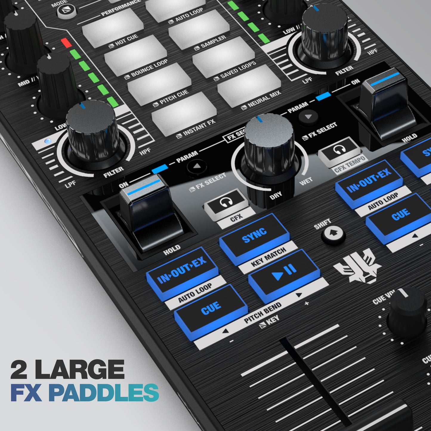 Reloop Mixtour Pro High-quality, ultra-portable, all-in-one four-deck DJ controller with audio interface