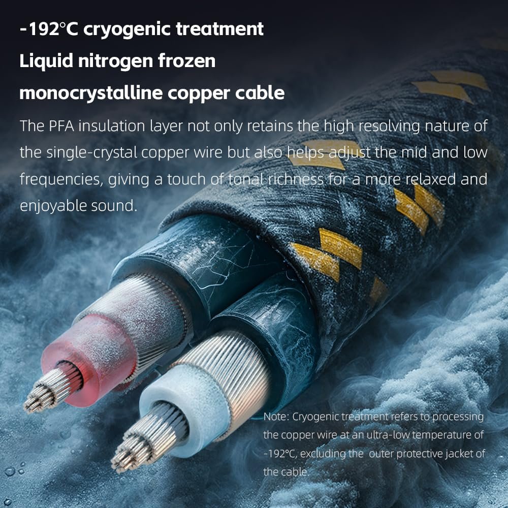 FiiO FT7 Headphones Open-Back Planar 106mm Planar Magnetic Monitor Earphone Gold Diaphragm Carbon Fiber Shell Detachable Cables (Black)