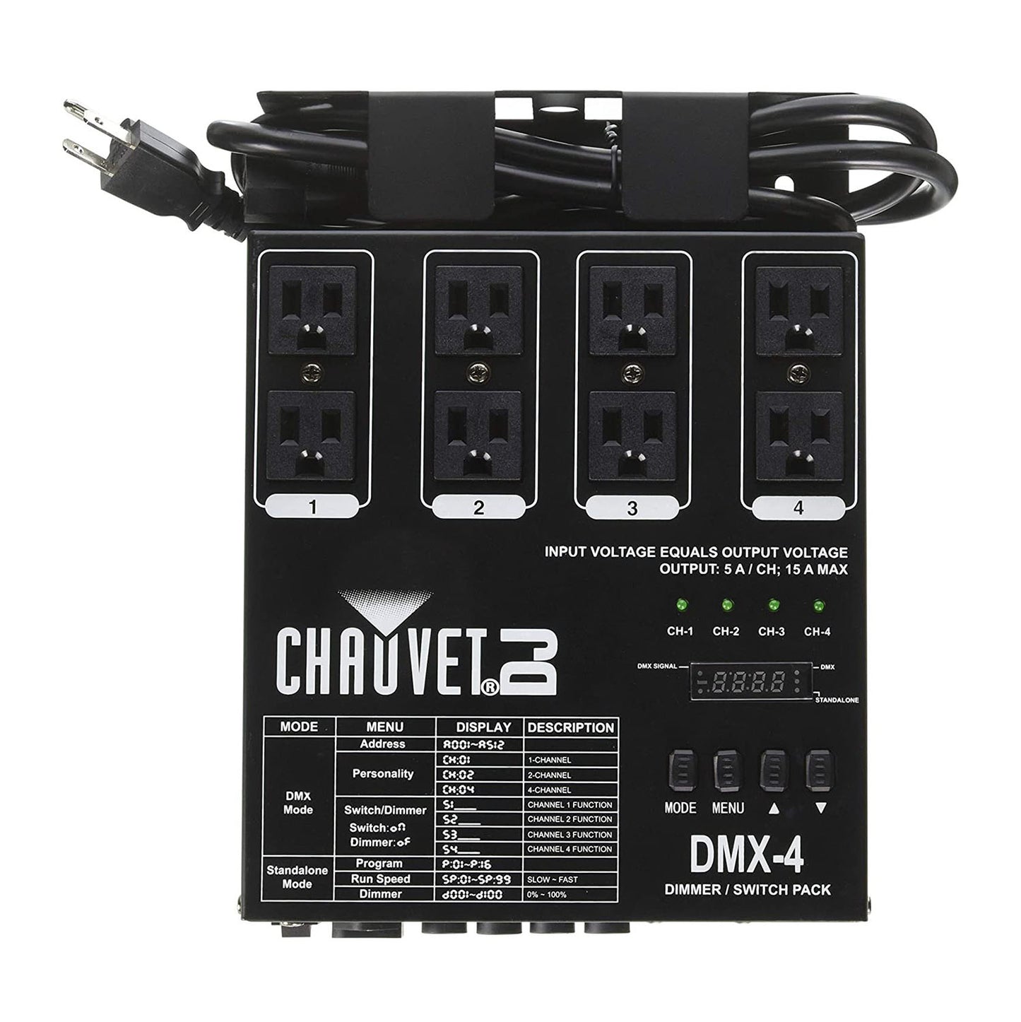 CHAUVET DJ DMX-4 LED Lighting Dimmer/Relay Pack | Lighting Accessories