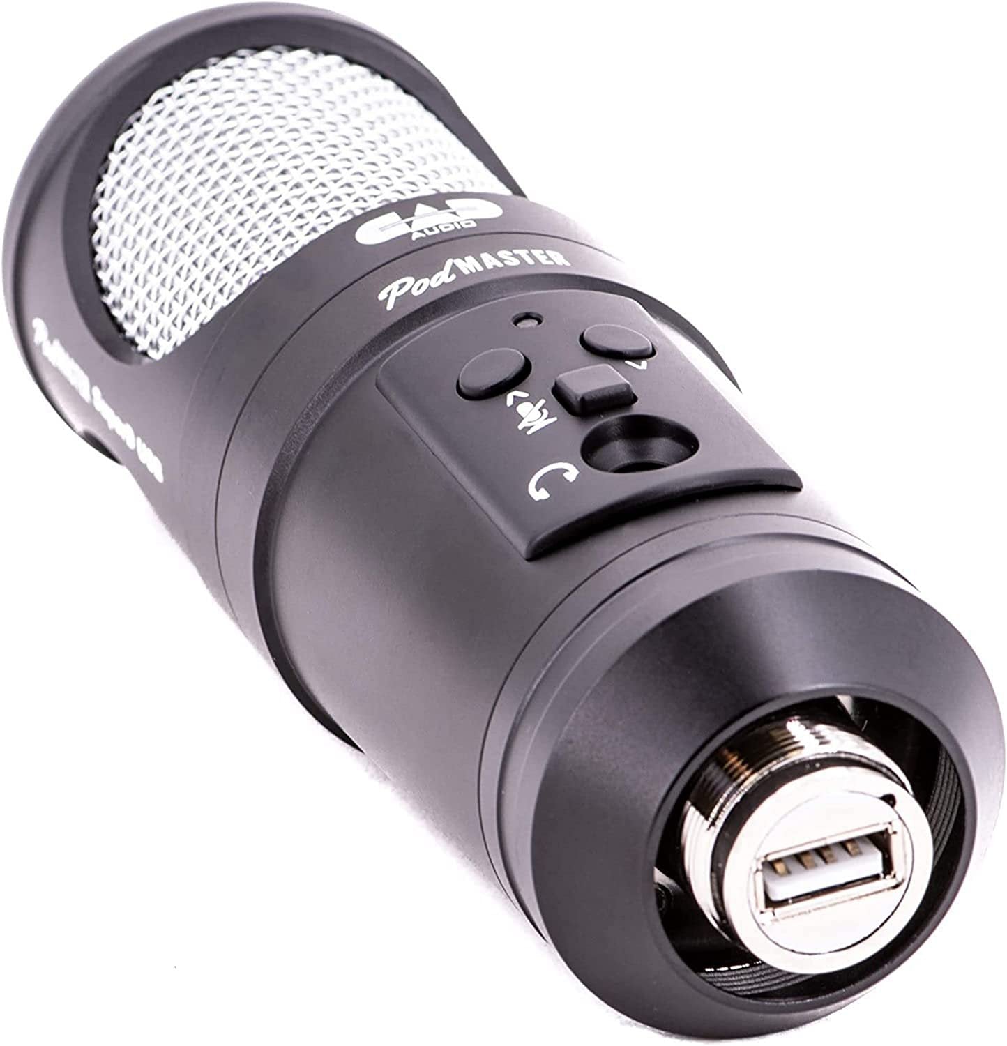 CAD PM1300 PodMaster™ SuperD usb Professional Broadcast / Podcasting Microphone with SuperD VOG Dynamic Capsule, supplied with Broadcast Boom Mic Stand, Black